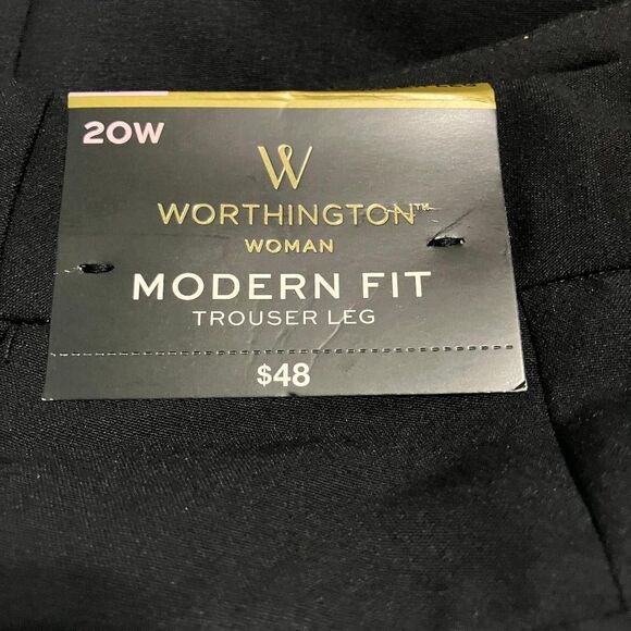 NWT Worthington Women's Black Dress Pants Modern Fit Trouser Leg Plus Size 20W - Picture 4 of 11